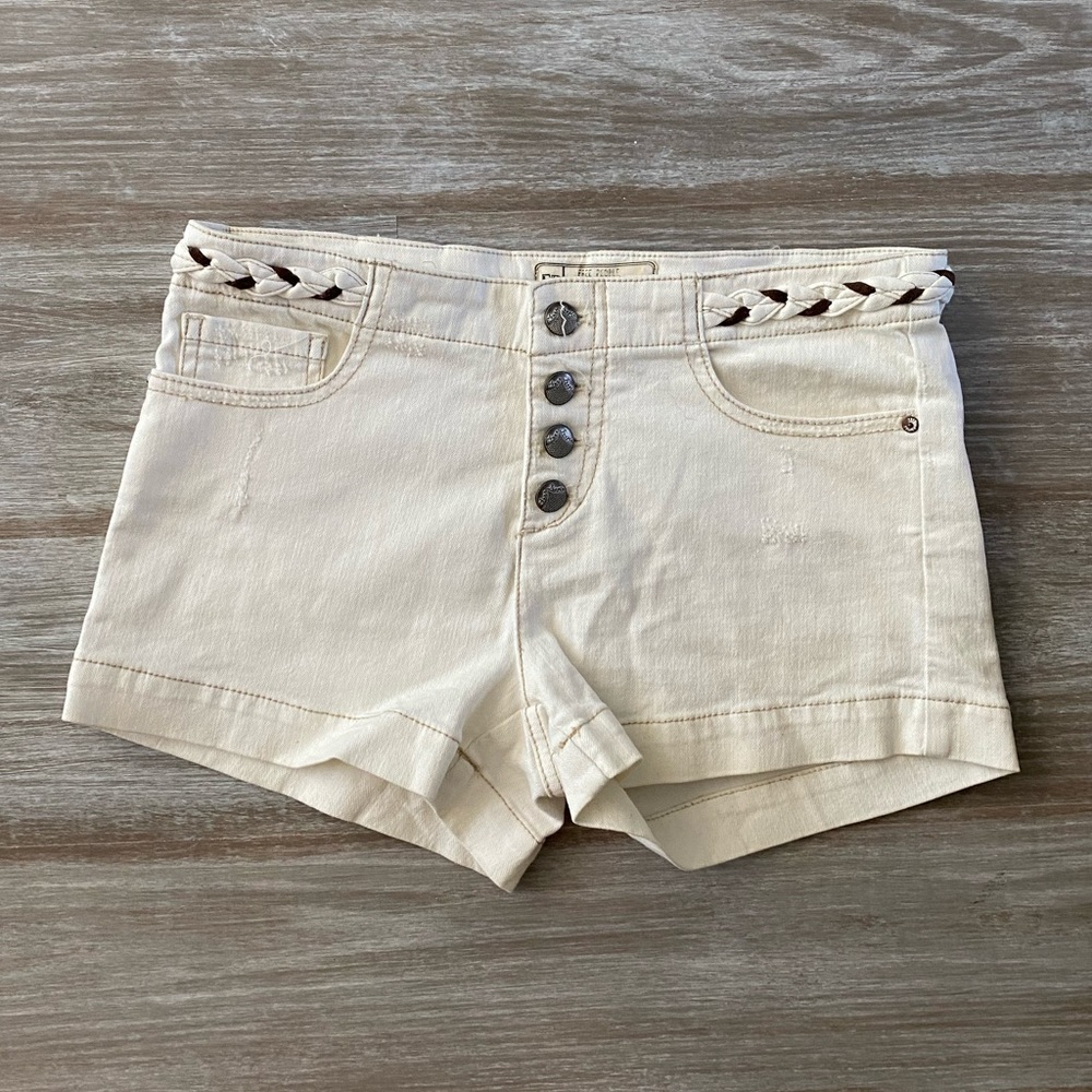 Free people white / cream colored shorts